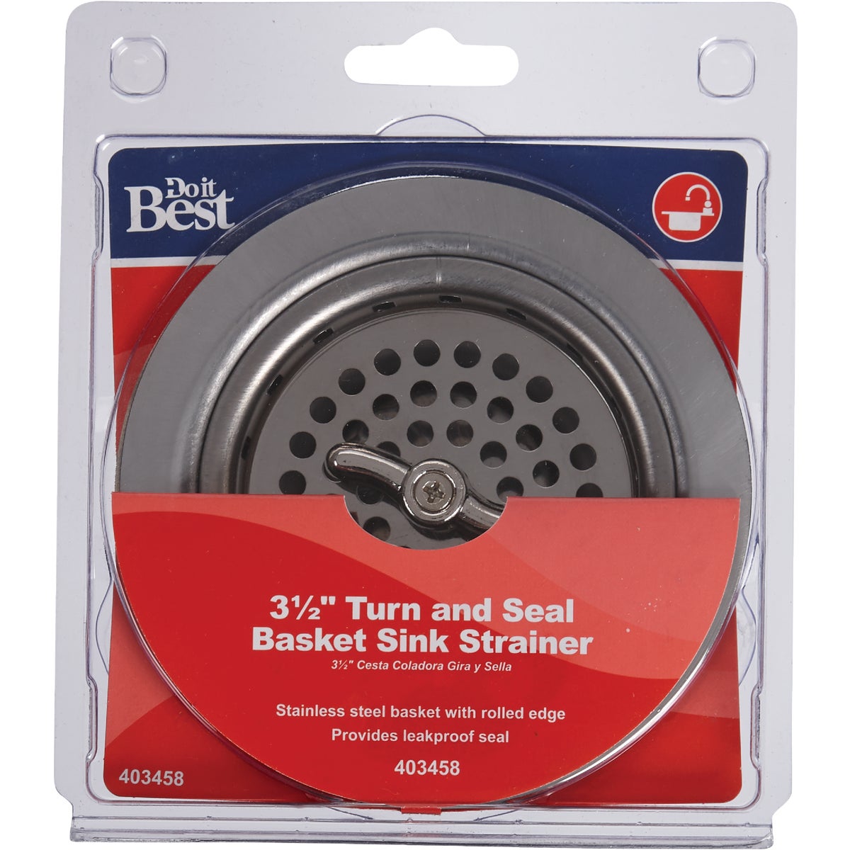 Do it 3-1/2 In. Chrome Turn 'n Seal Basket Strainer Assembly