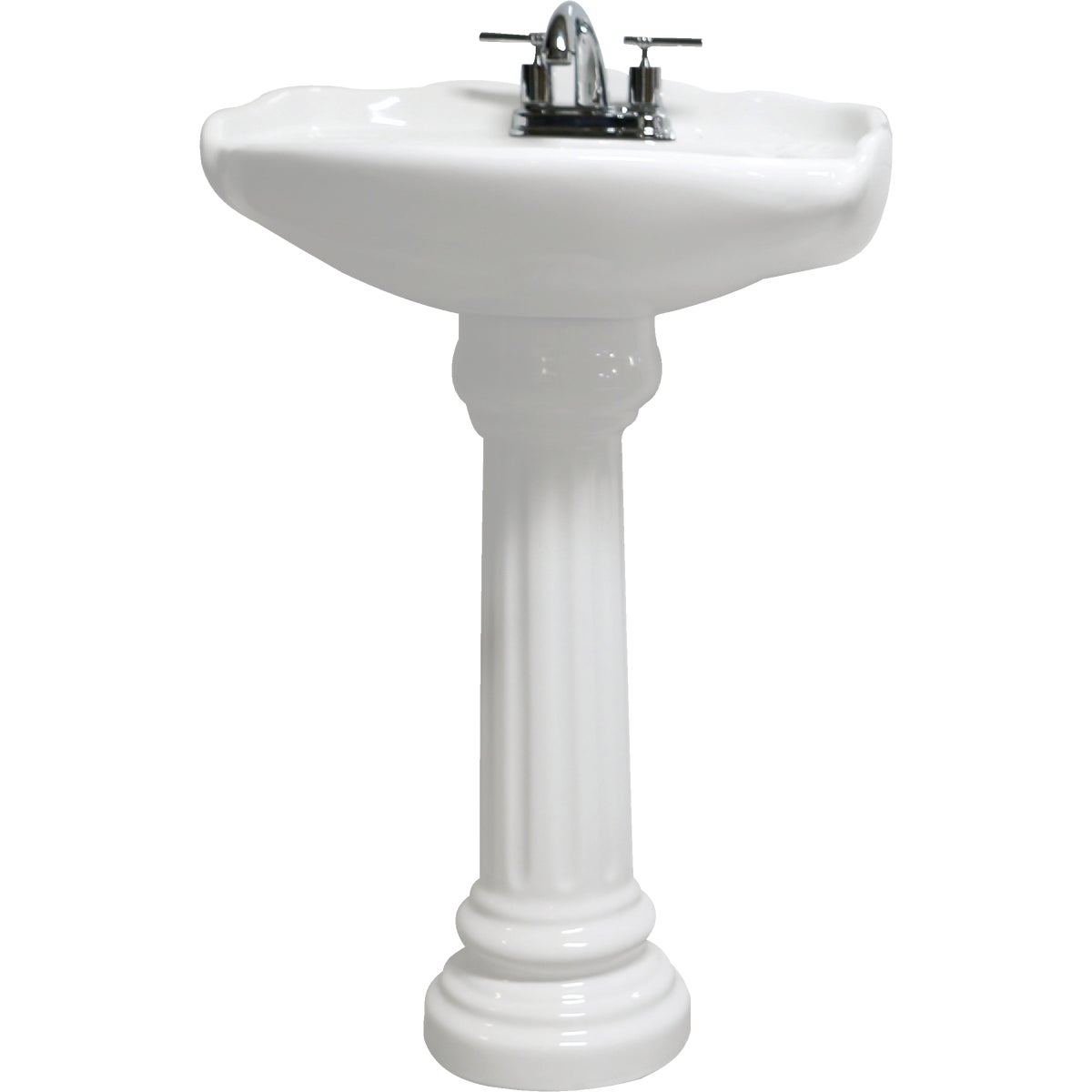 Cato Oxford White Ceramic Pedestal Sink with 4 In. Centers