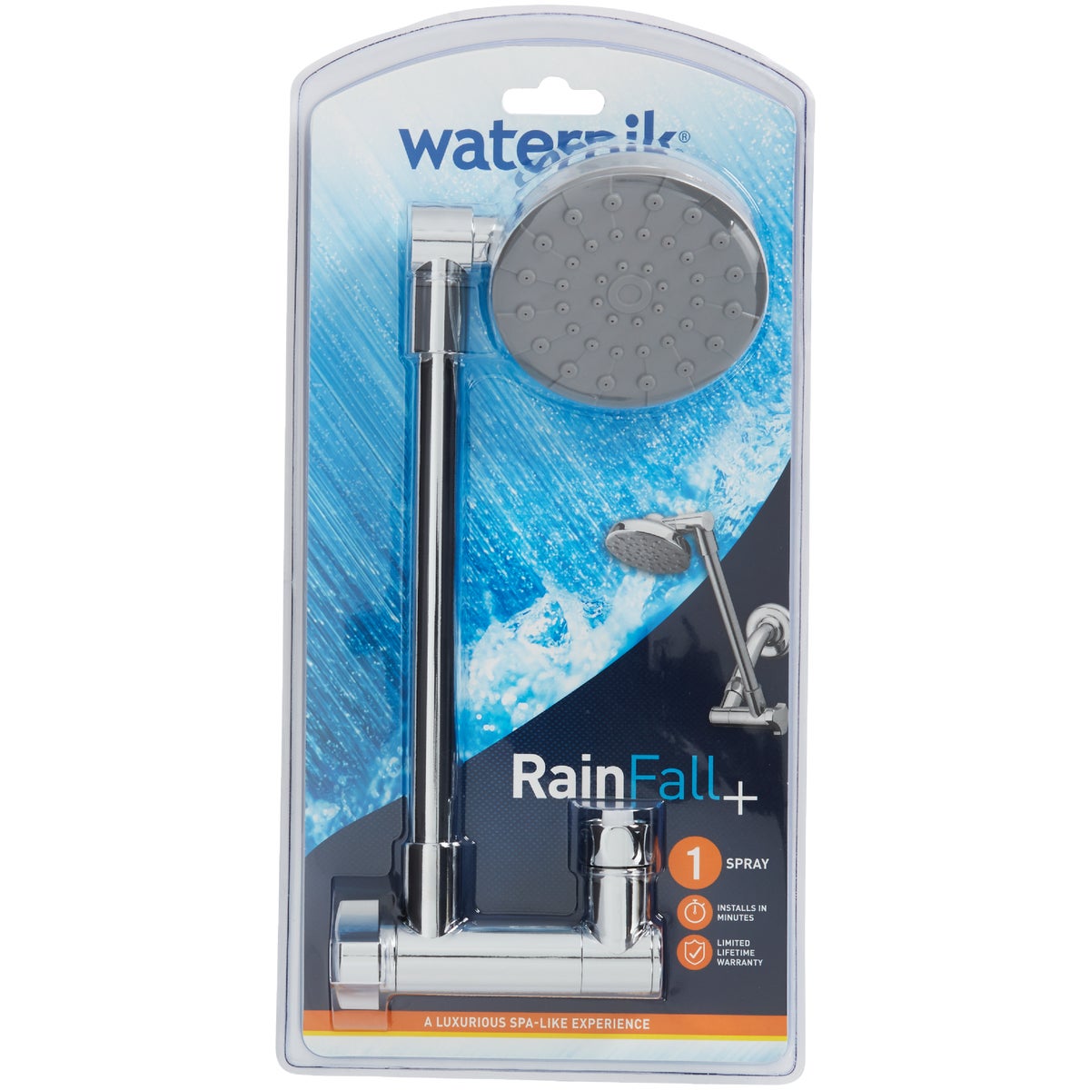 Waterpik RainFall+ 1-Spray 2.0 GPM Fixed Showerhead, Chrome