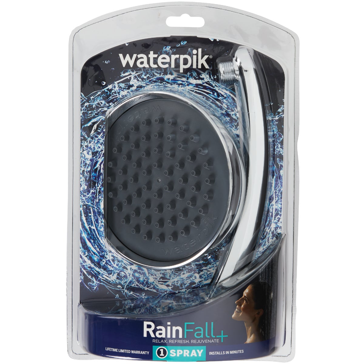 Waterpik RainFall+ 1-Spray 1.8 GPM Fixed Showerhead, Chrome