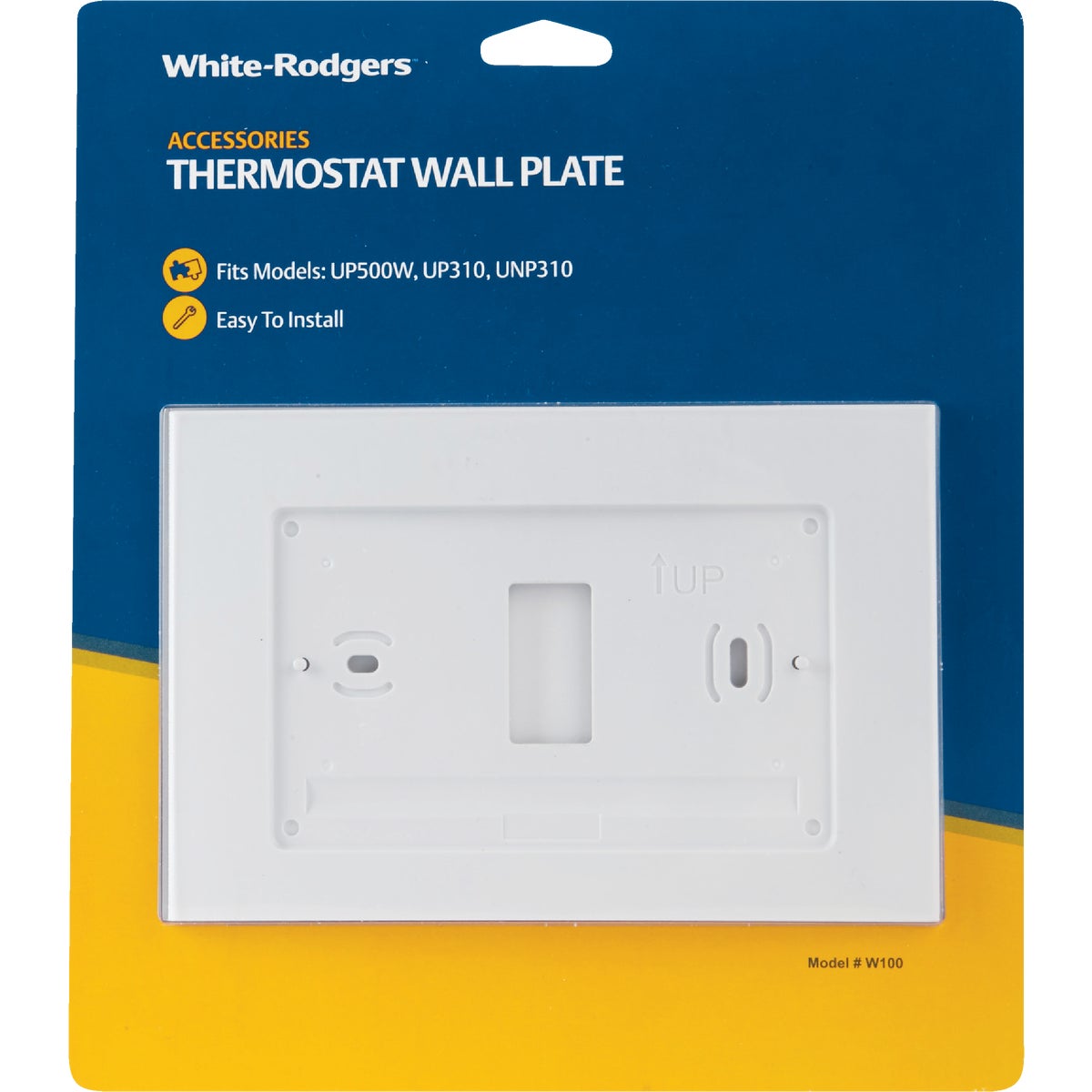 White Rodgers 6-3/4 In. W x 4-1/2 In. H White Plastic Thermostat Wall Plate