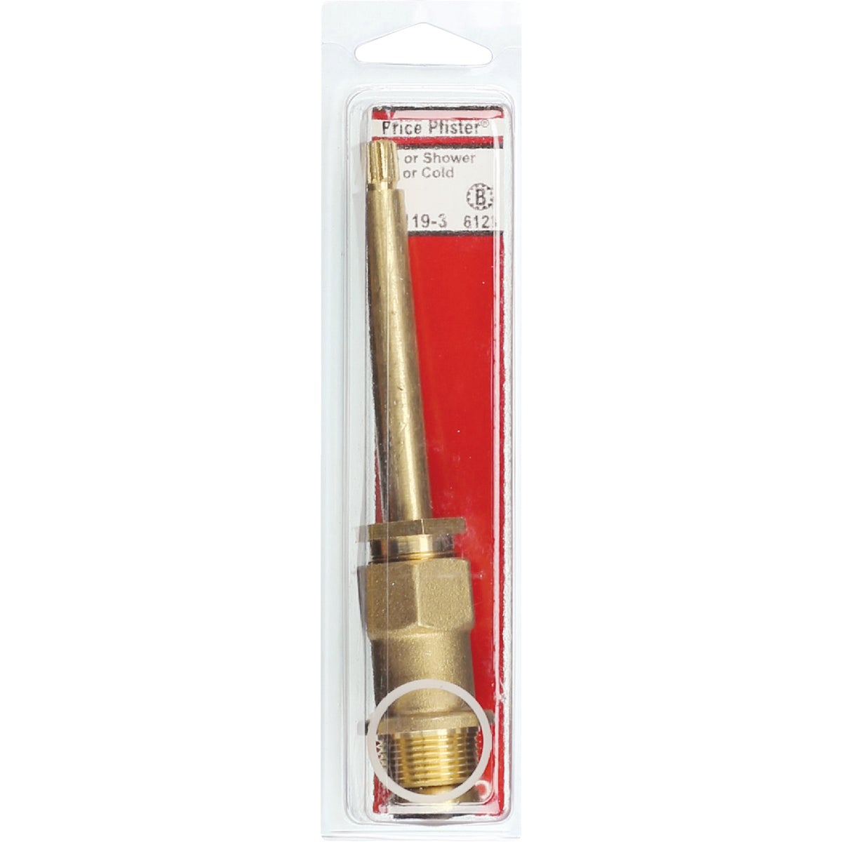 Lasco Price Pfister #6123 Hot/Cold Brass Bathtub Stem