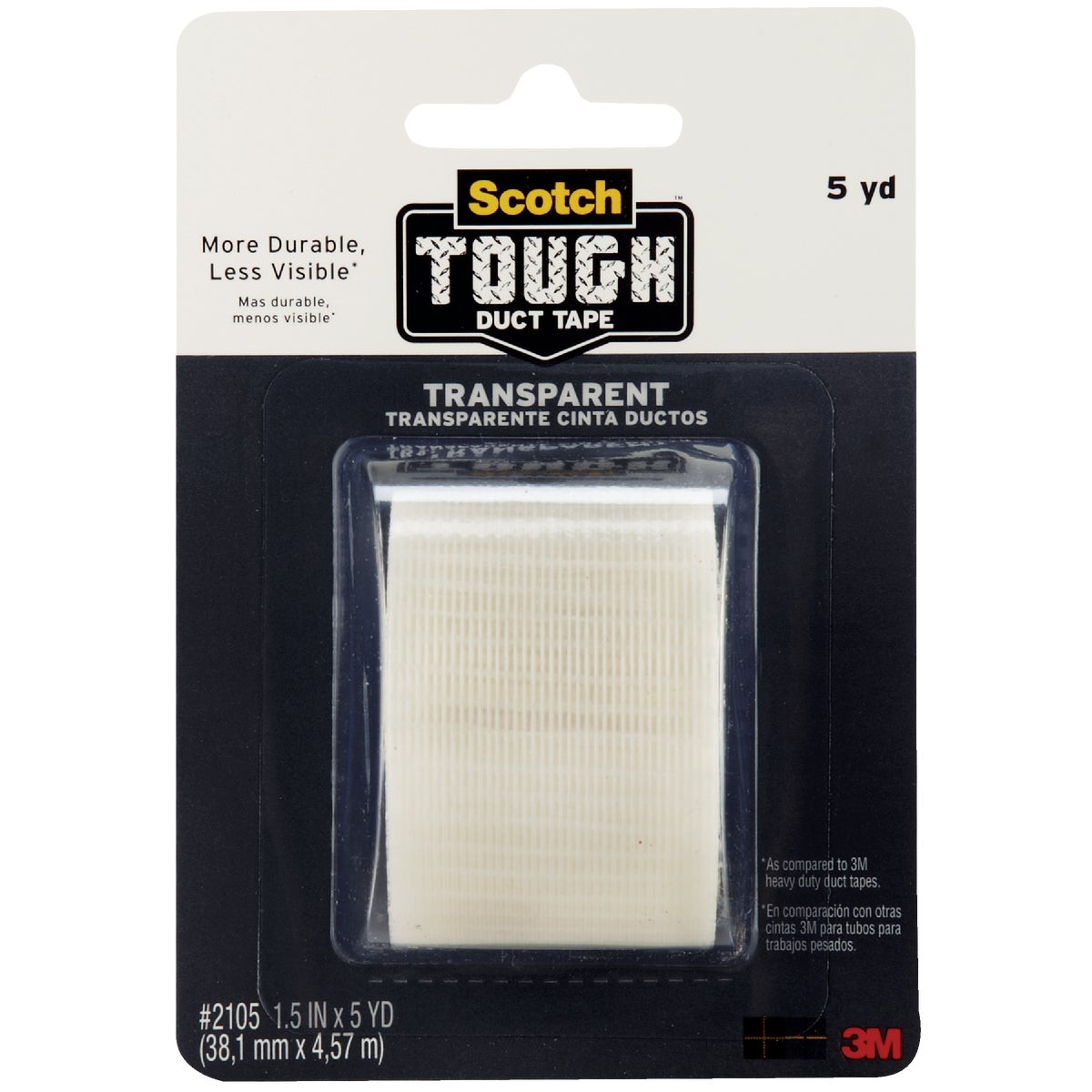 Scotch Tough 1.5 In. x 5 Yd. Transparent Duct Tape, Clear