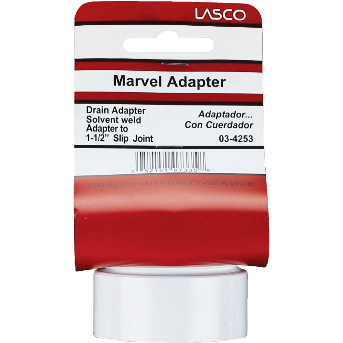 Lasco 1-1/2 In. x 1-1/2 In. White PVC Waste Adapter