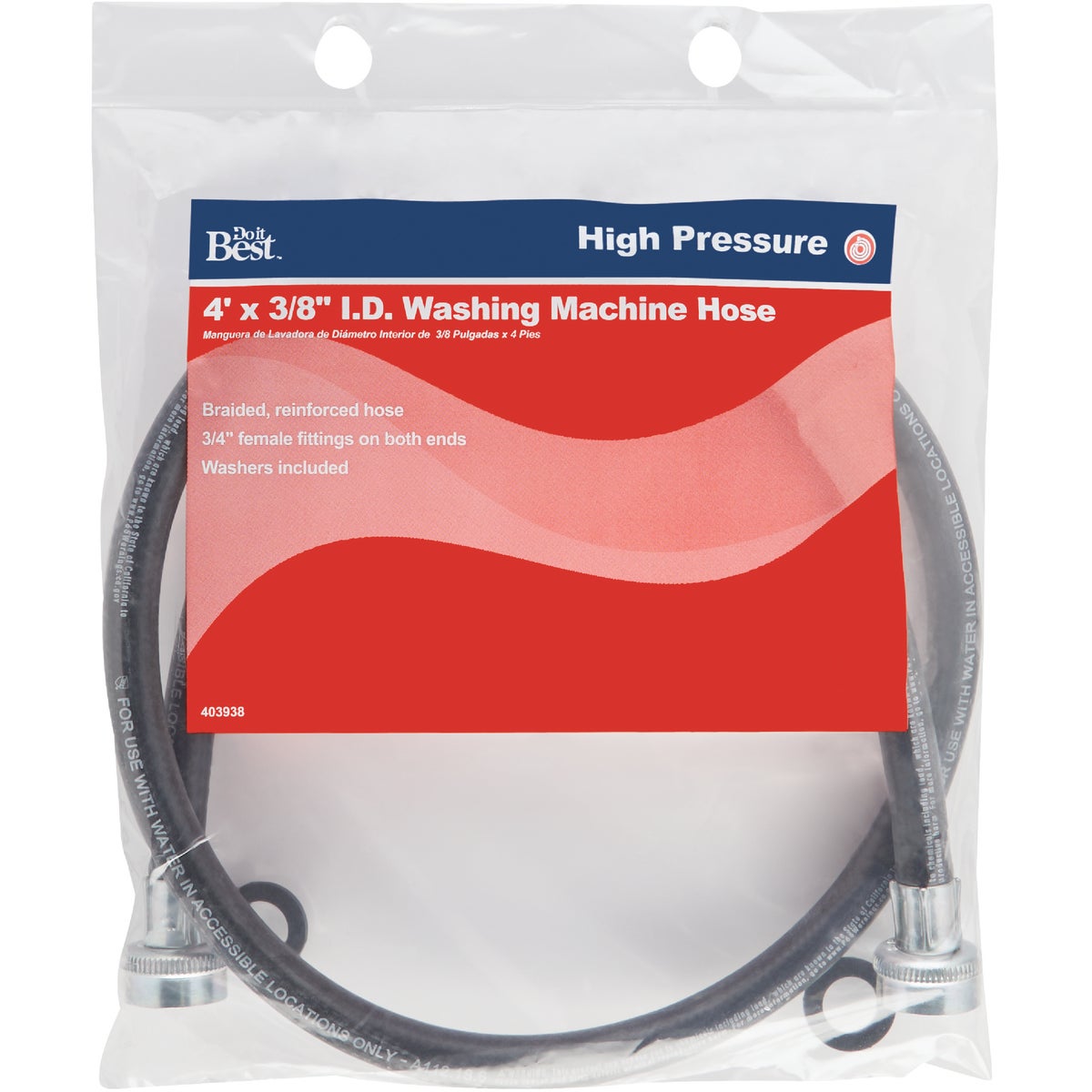 Do it 4 Ft. Reinforced EPDM Rubber Inlet Pressure Hose