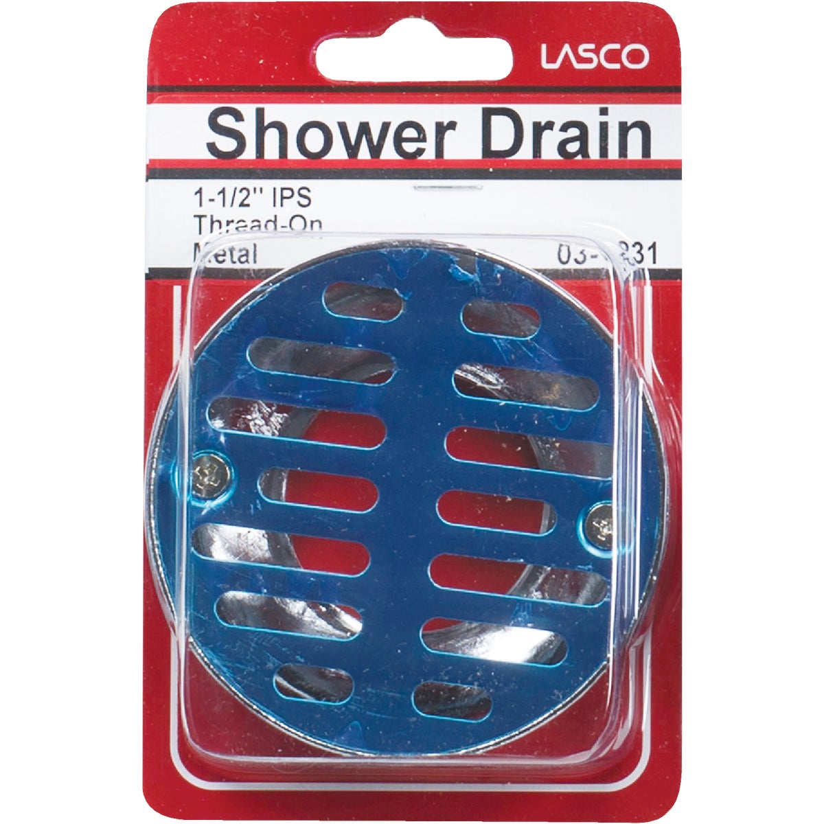 Lasco 3-1/2 In. Chrome Plated Shower Drain Strainer for Tile Installations, 1-1/2 In. FPT Outlet