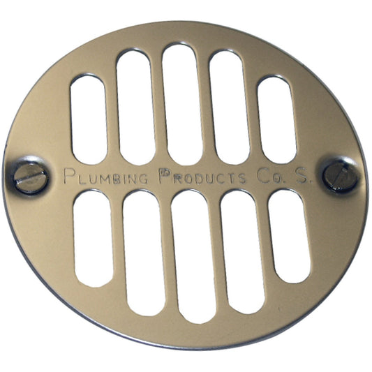 Lasco 3-1/2 In. Chrome Plated Shower Drain Strainer for Tile Installations, 2 In. FPT Outlet