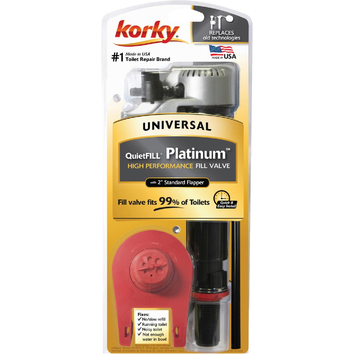 Korky QuietFILL Platinum Fill Valve & 2 In. Flapper Kit