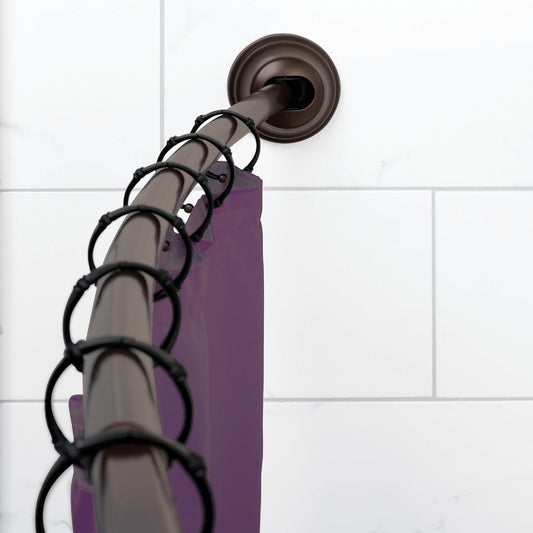 Zenith Zenna Home NeverRust 50 In. To 72 In. Adjustable Tension Curved Shower Rod in Bronze