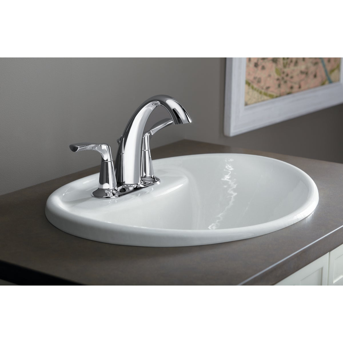 Kohler Mistos Chrome 2-Handle Lever 4 In. Centerset Bathroom Faucet with Pop-Up