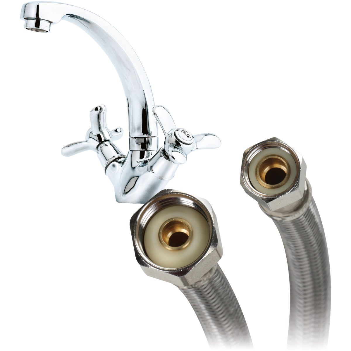 Fluidmaster 3/8 In. C x 1/2 In. FIP x 36 In. L Braided Stainless Steel Faucet Connector