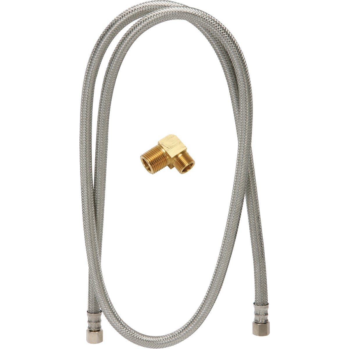 Fluidmaster 3/8 In. x 3/8 In. x 60 In. L Stainless Steel Dishwasher Connector