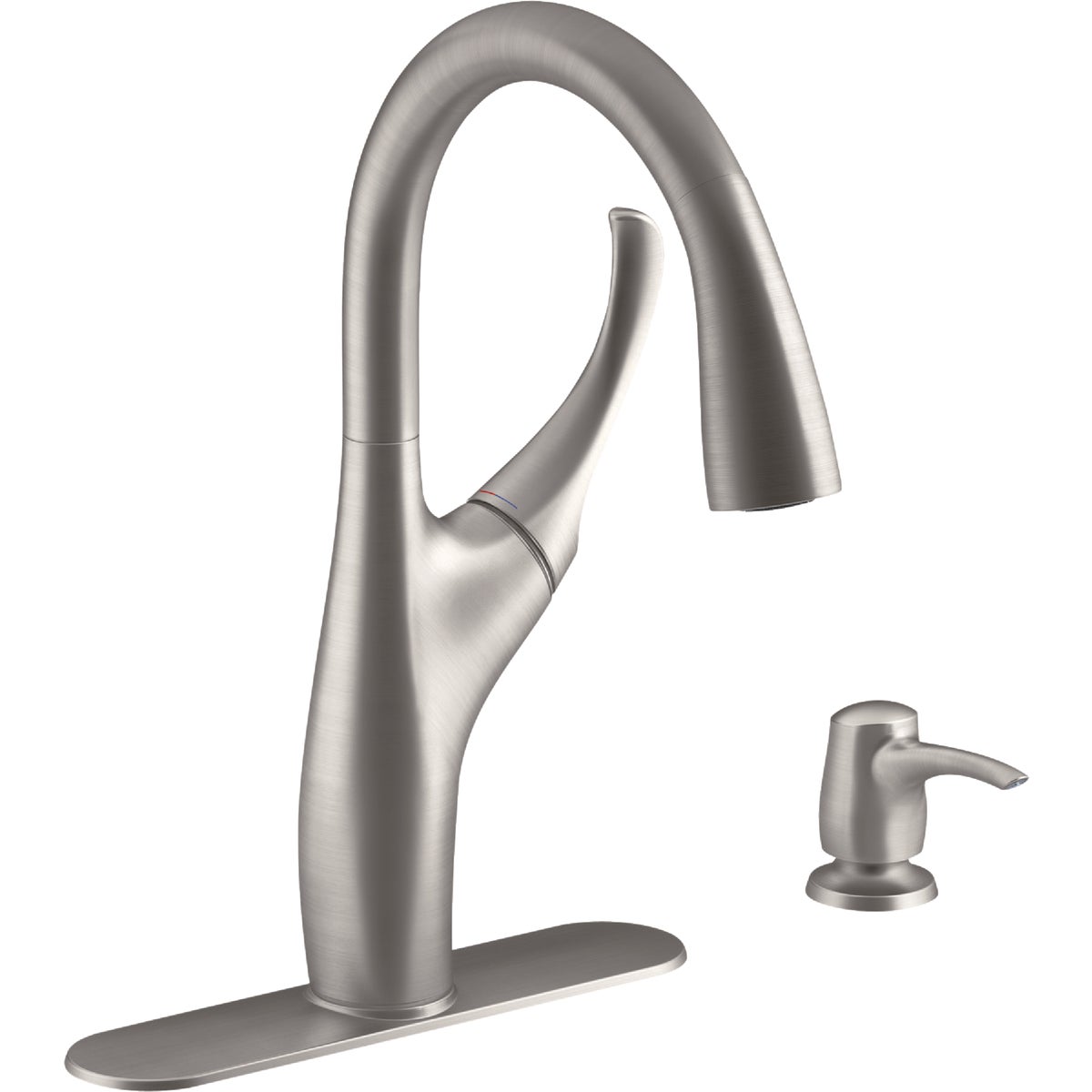 Kohler Mazz Single Handle Lever Pull-Down Kitchen Faucet, Stainless