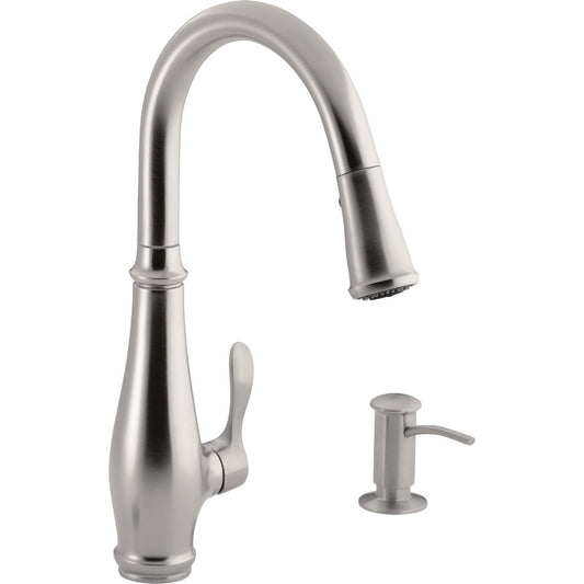 Kohler Cruette Single Handle Lever Pull-Down Kitchen Faucet, Stainless