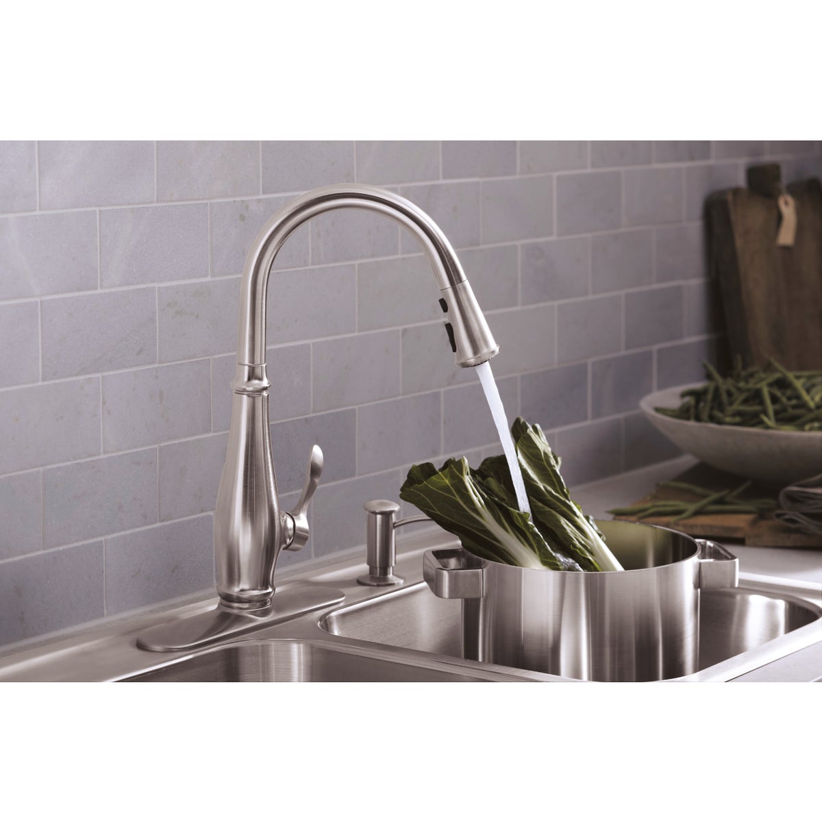 Kohler Cruette Single Handle Lever Pull-Down Kitchen Faucet, Stainless