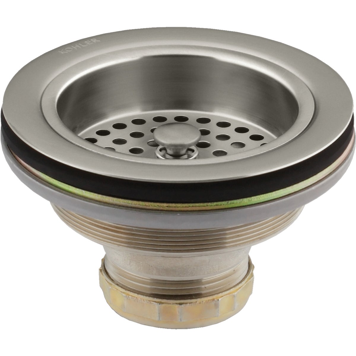 Kohler Duostrainer 3-1/2 In. to 4 In. Opening Basket Strainer Assembly in Vibrant Brushed Nickel Finish