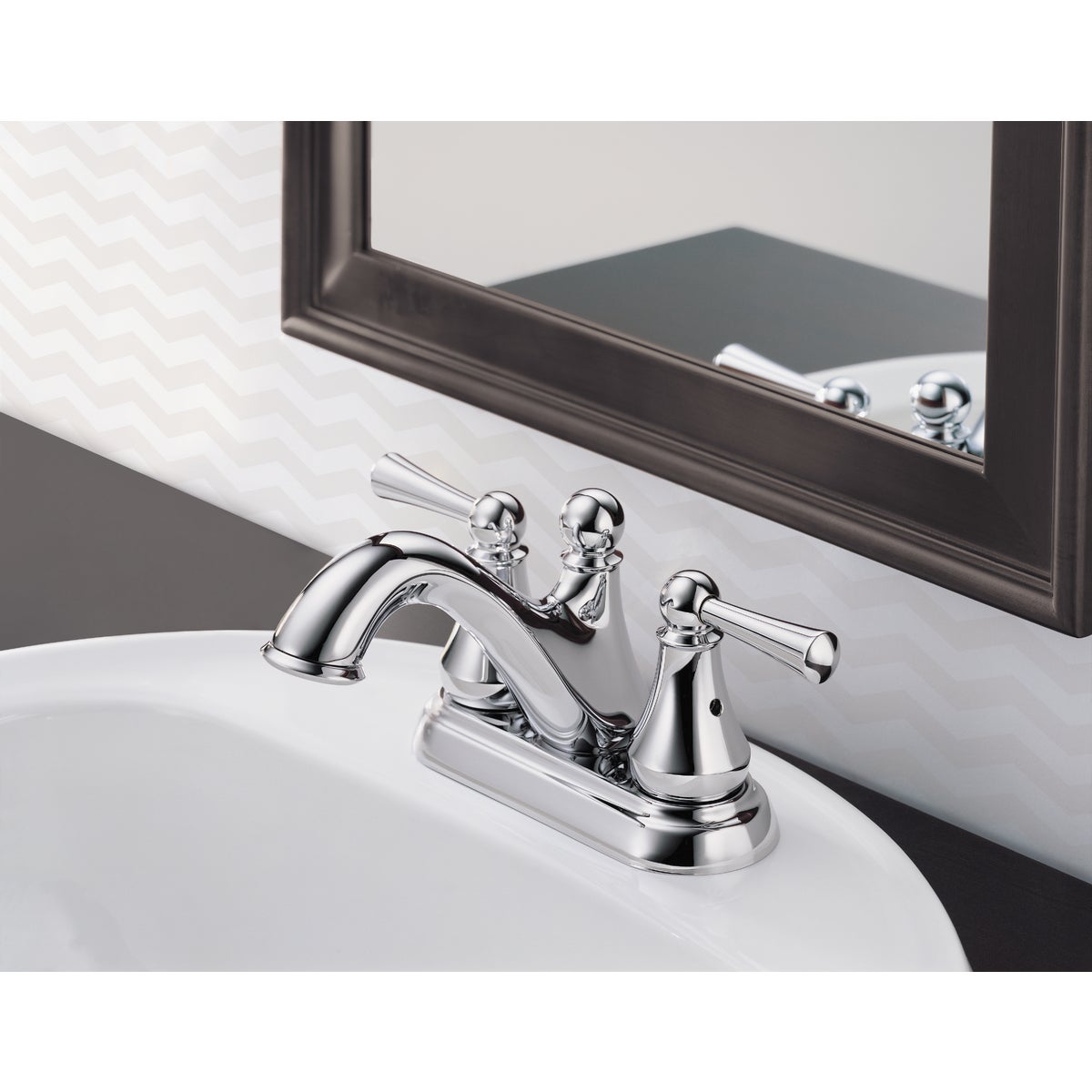 Delta Haywood Chrome 2-Handle Lever 4 In. Centerset Bathroom Faucet with Pop-Up