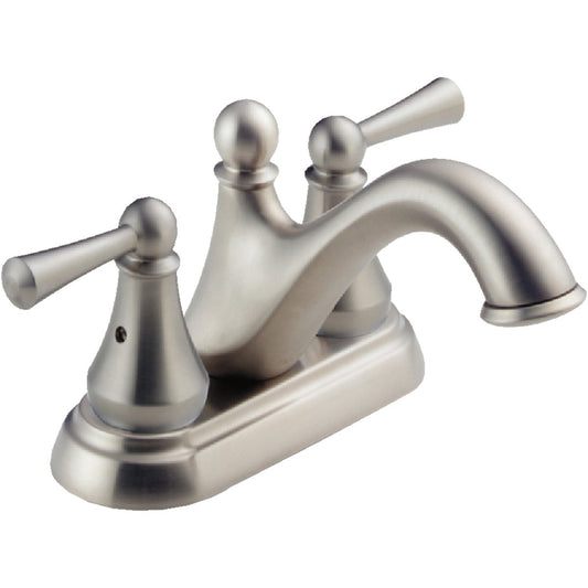 Delta Haywood Stainless 2-Handle Lever 4 In. Centerset Bathroom Faucet with Pop-Up