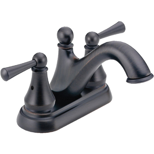 Delta Haywood Oil-Rubbed Bronze 2-Handle Lever 4 In. Centerset Bathroom Faucet with Pop-Up