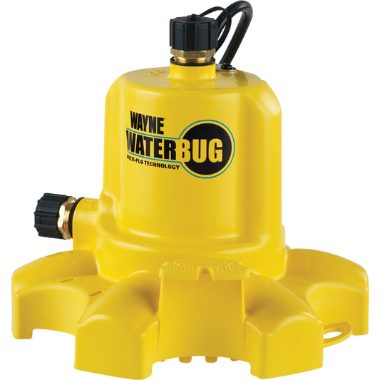 Wayne WaterBUG 1/6 HP Submersible Utility Pump with Multi-Flo Technology