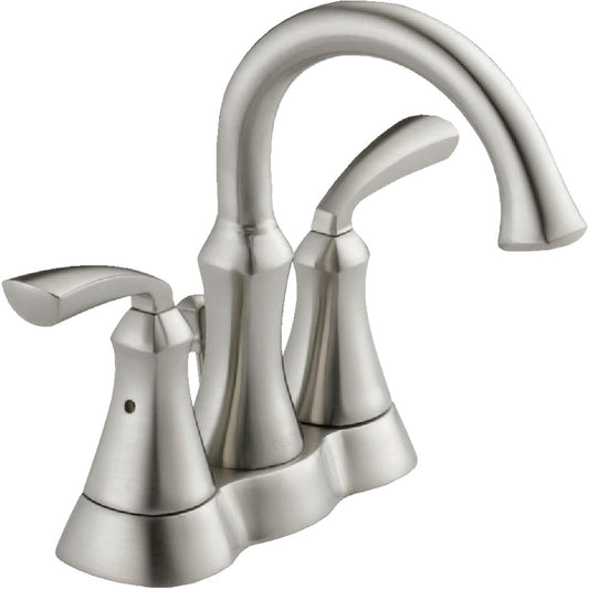 Delta Mandara Stainless 2-Handle Lever 4 In. Centerset Bathroom Faucet with Pop-Up