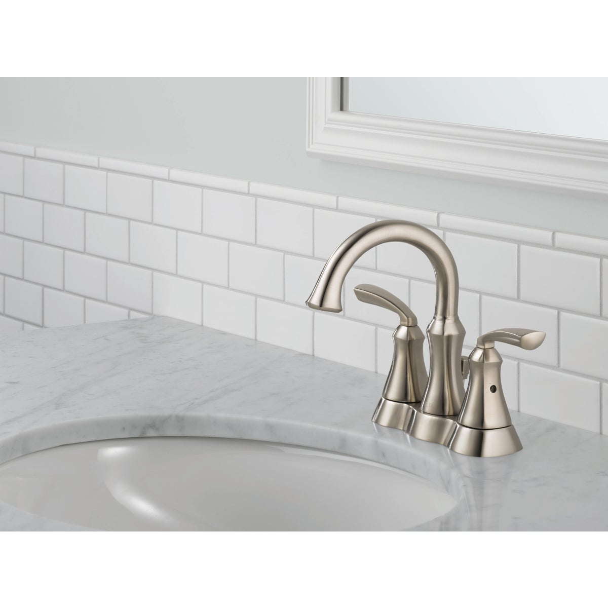 Delta Mandara Stainless 2-Handle Lever 4 In. Centerset Bathroom Faucet with Pop-Up