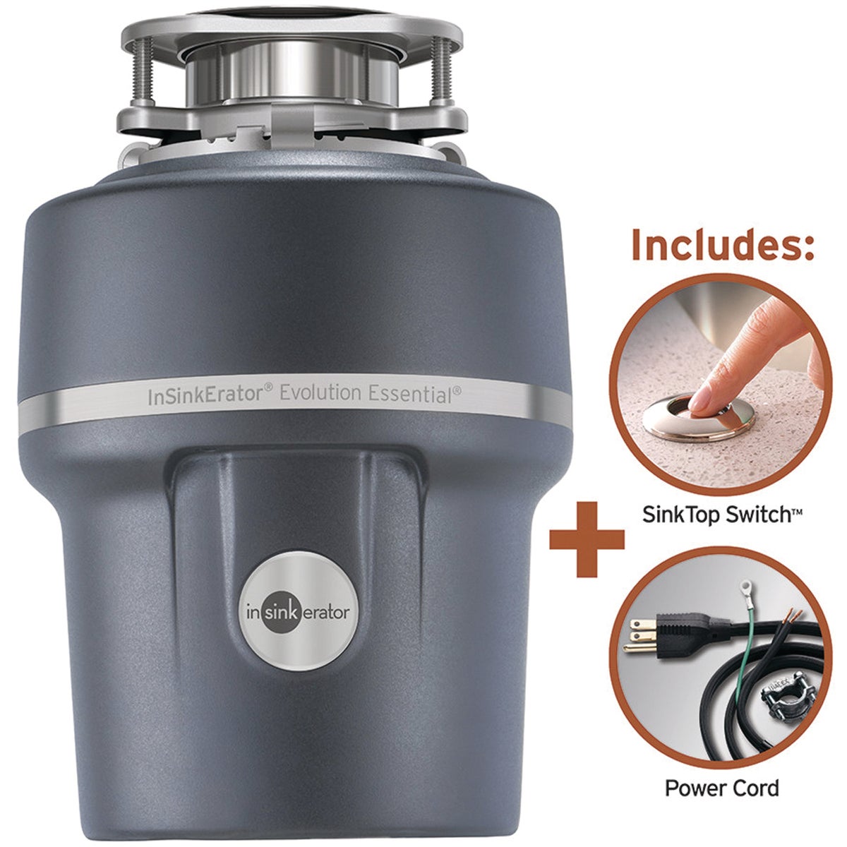 Insinkerator Evolution Essential 3/4 HP Garbage Disposer, 9 Year Warranty