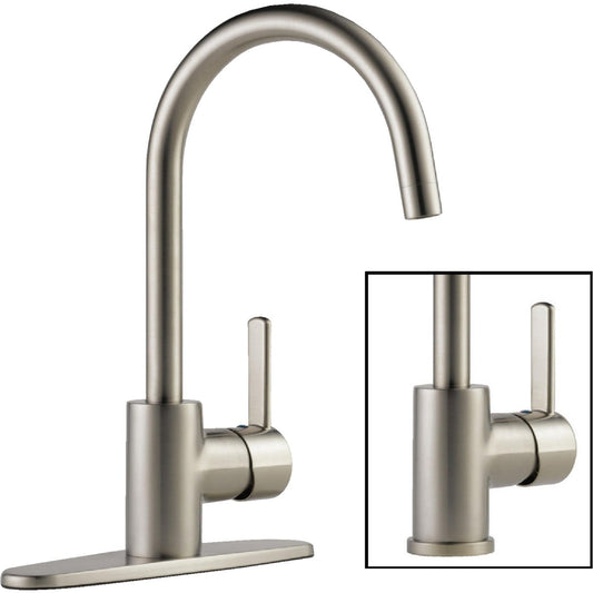 Peerless Apex Single Handle Lever Kitchen Faucet with Side Spray, Stainless