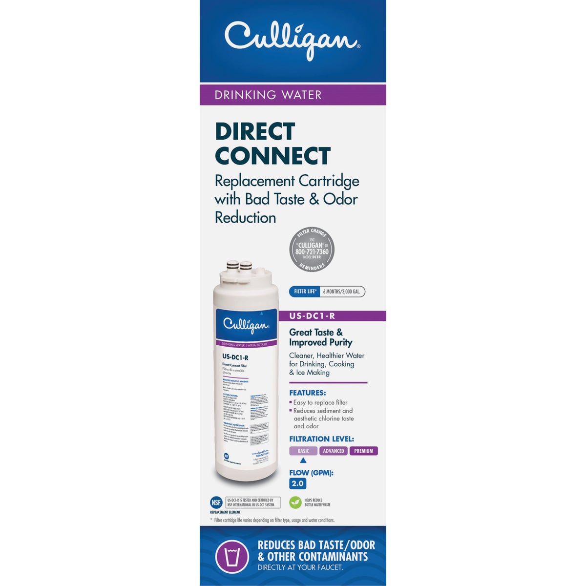 Culligan Direct Connect Standard Replacement Cartridge for US-DC1 and US-DC2 Systems