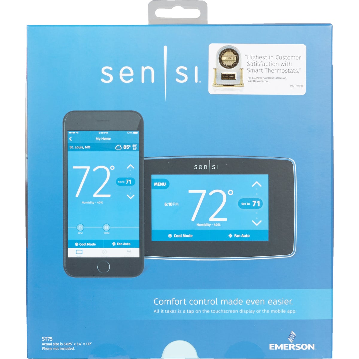 Emerson Sensi WiFi 7-Day Programmable Black Digital Thermostat