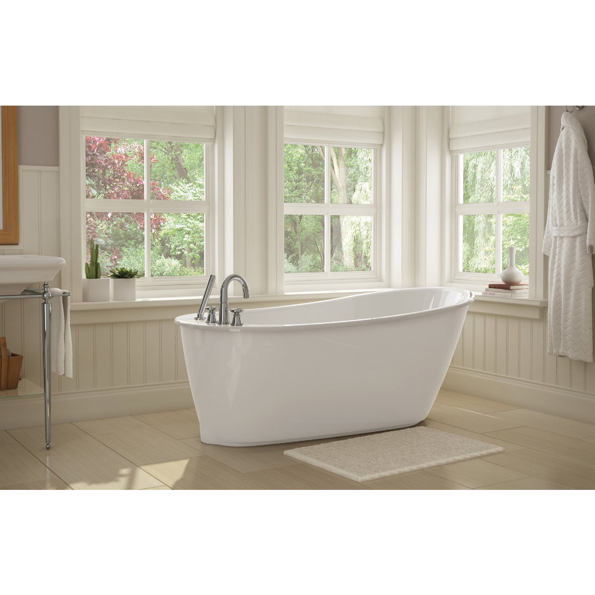 Maax Sax 60 In. L. x 32 In. W. x 25 In. D End Drain Bathtub in White