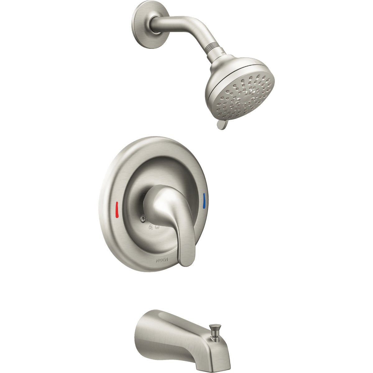 Moen Adler Brushed Nickel Single-Handle Lever Posi-Temp Tub and Shower Faucet