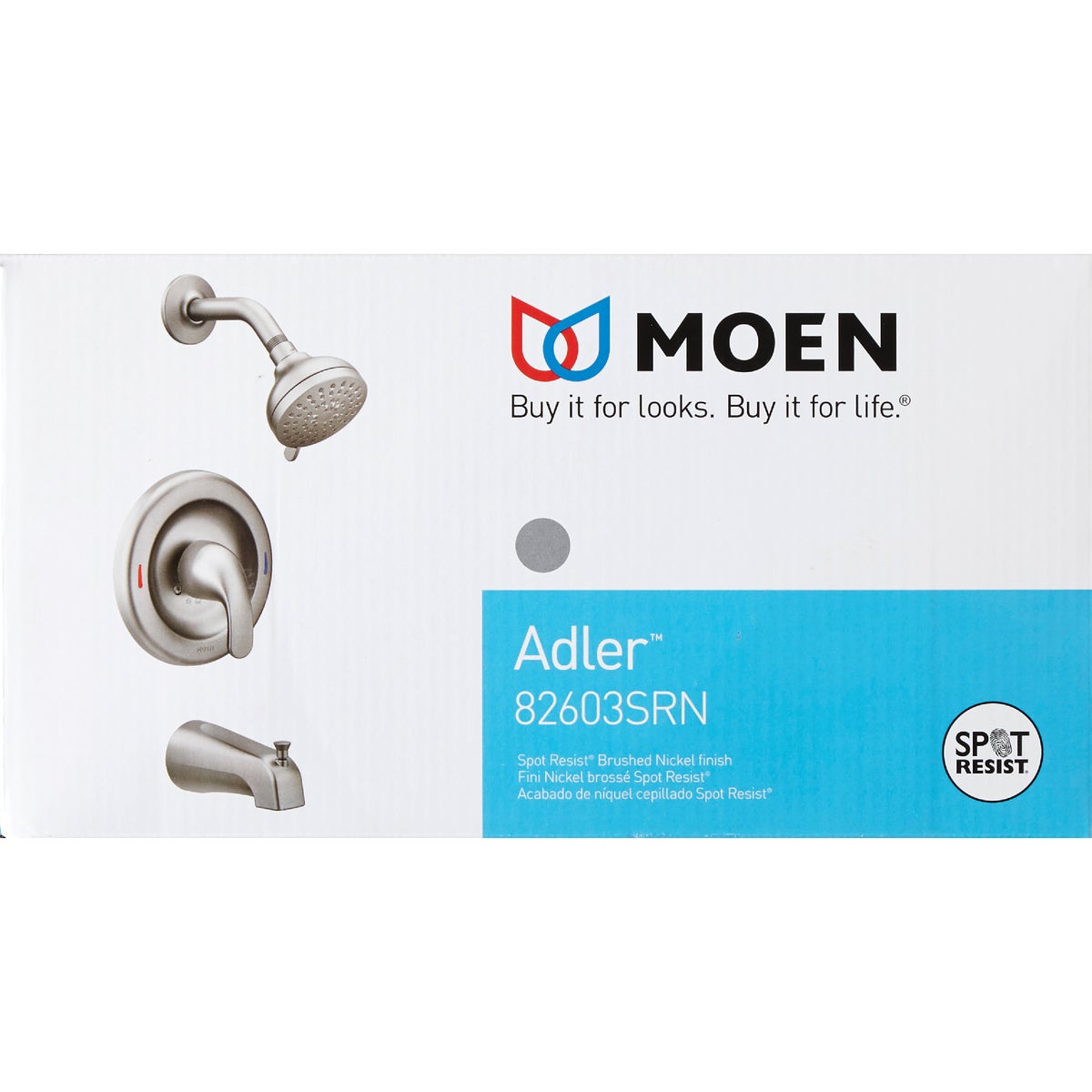 Moen Adler Brushed Nickel Single-Handle Lever Posi-Temp Tub and Shower Faucet