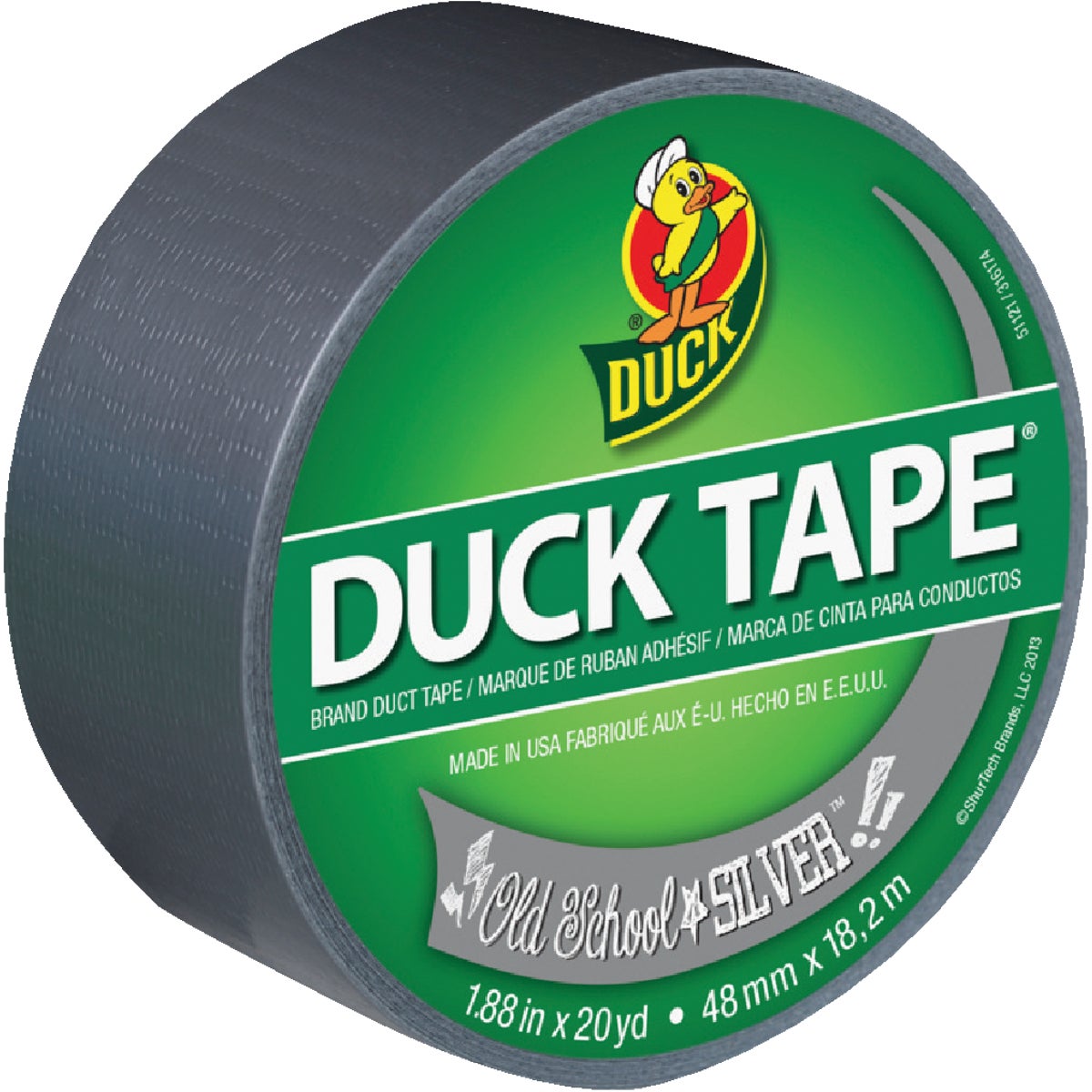 Duck Tape 1.88 In. x 20 Yd. Colored Duct Tape, Old School Silver