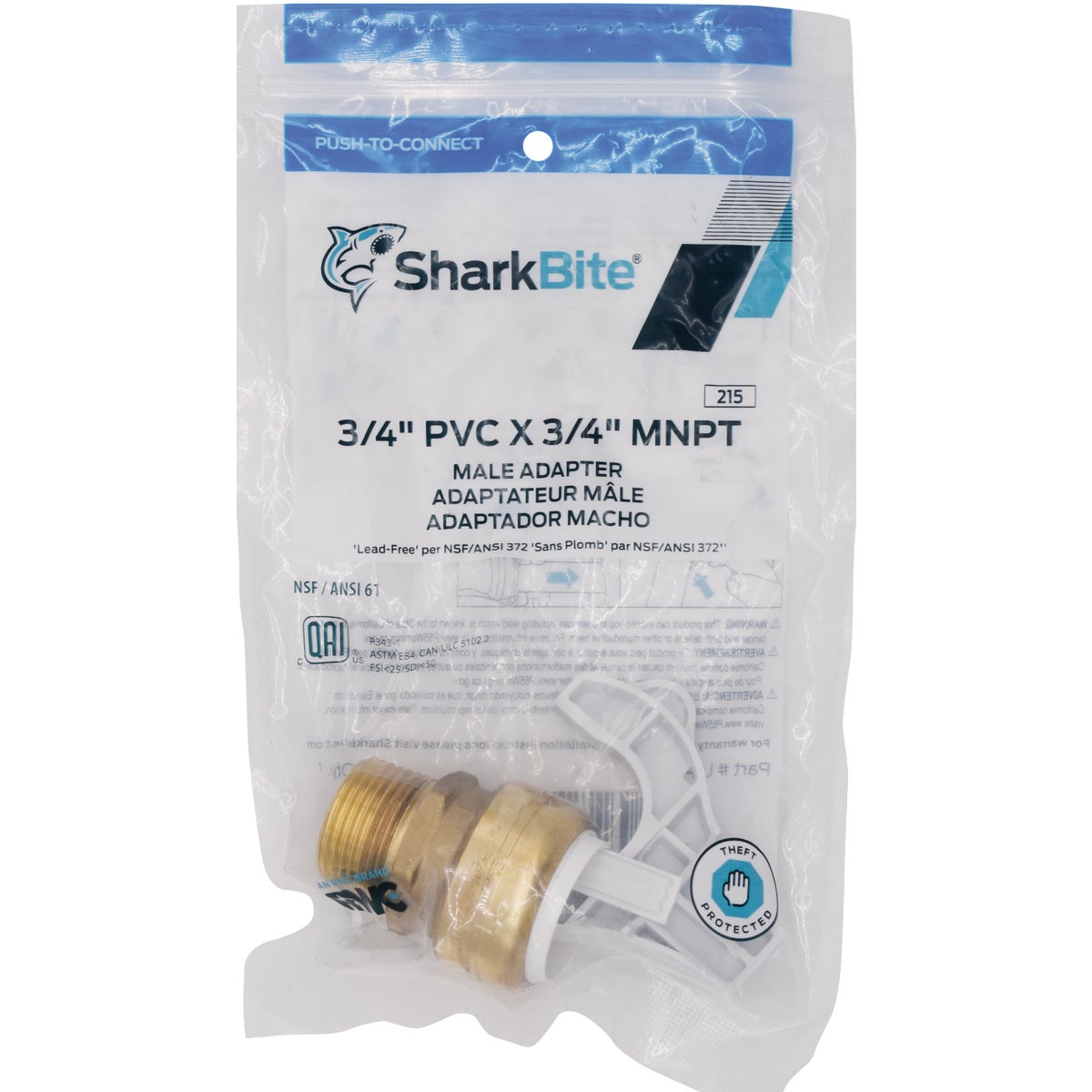 SharkBite 3/4 In. PVC x 3/4 In. MNPT Connector