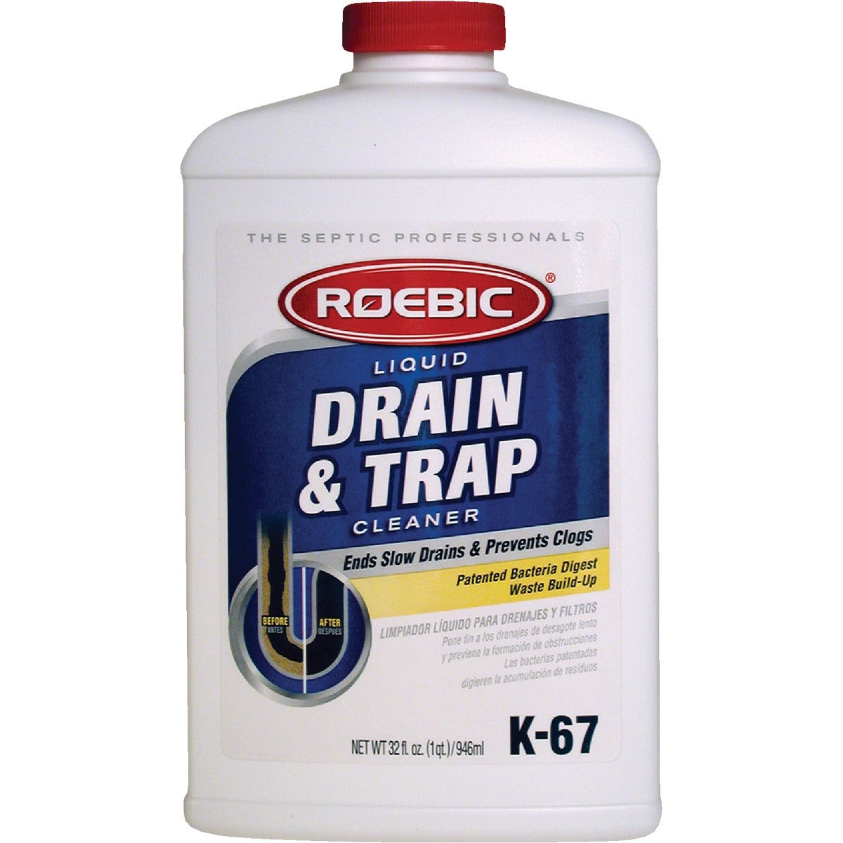 Roebic 32 Oz. Liquid Bacterial Drain & Trap Cleaner