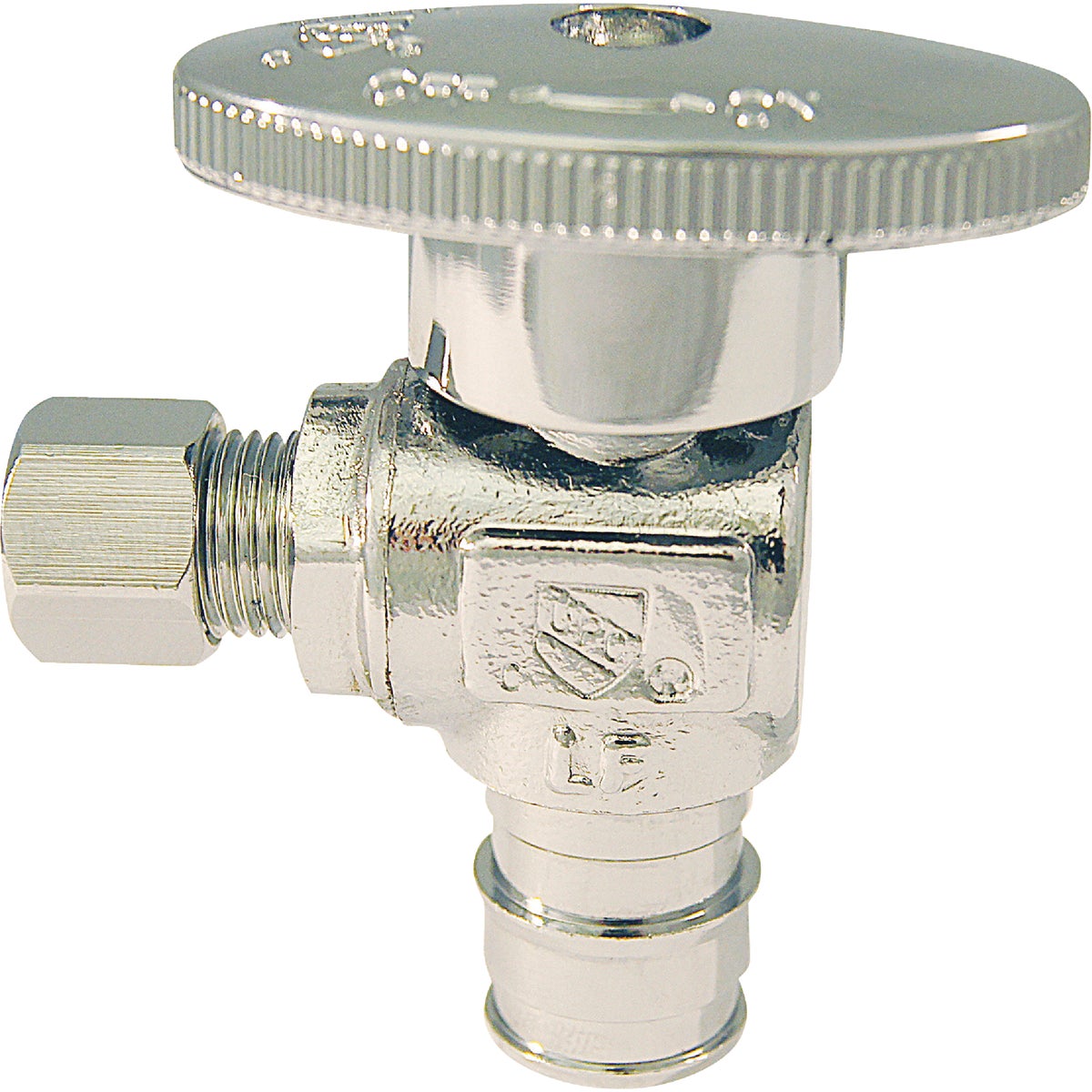 Apollo Retail 1/2 In. Barb x 1/4 In. Comp Chrome-Plated Brass PEX Stop Valve