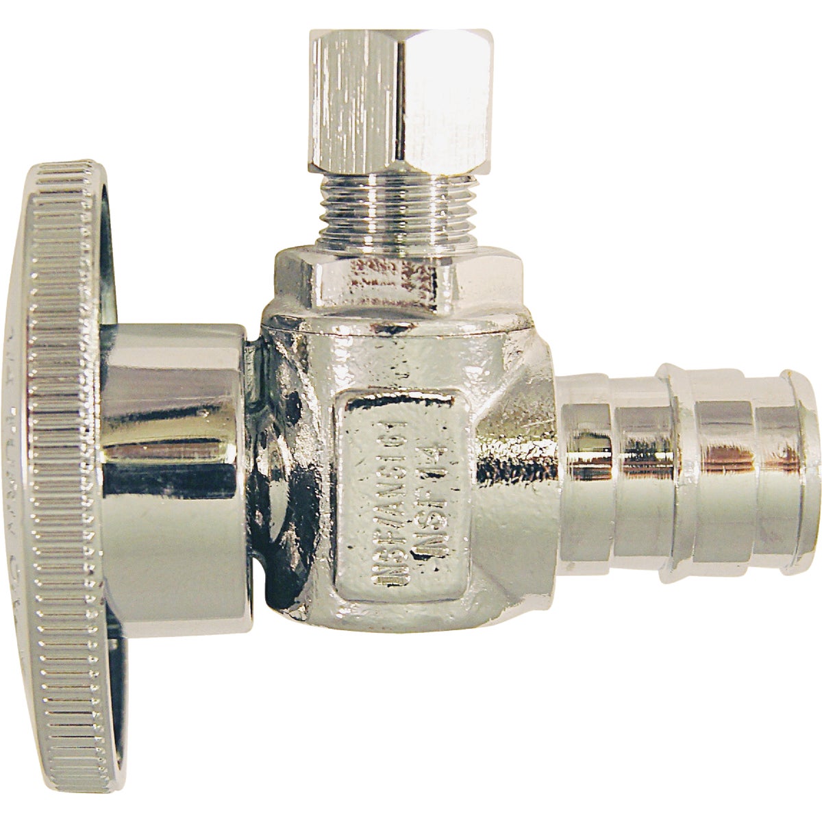 Apollo Retail 1/2 In. Barb x 1/4 In. Comp Chrome-Plated Brass PEX Stop Valve