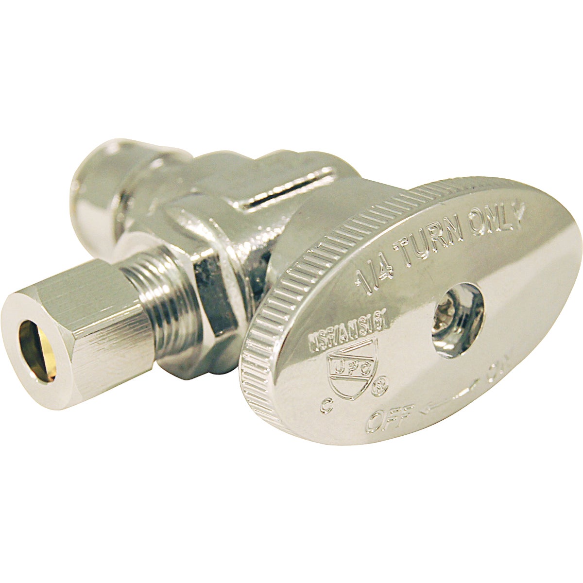 Apollo Retail 1/2 In. Barb x 1/4 In. Comp Chrome-Plated Brass PEX Stop Valve