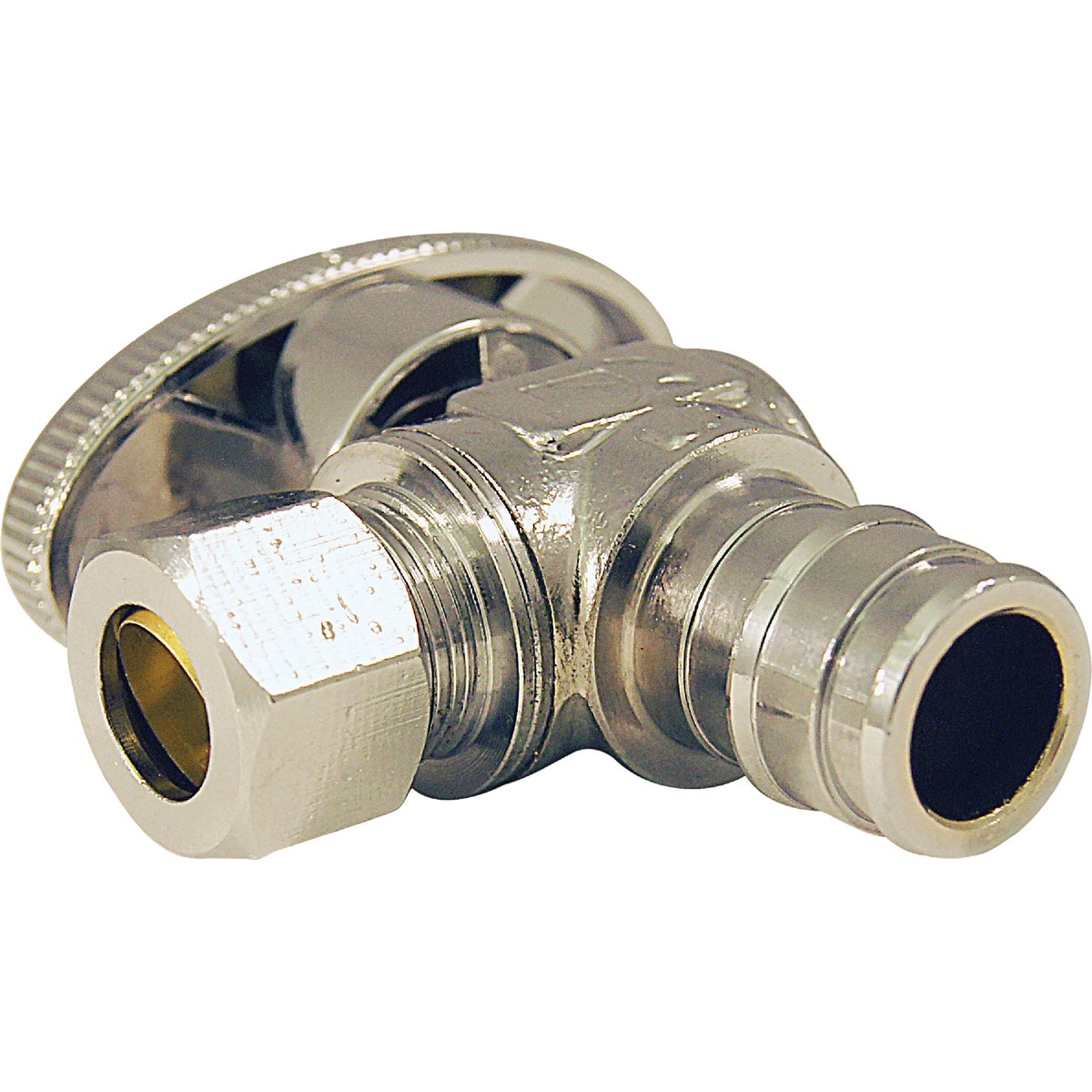 Apollo Retail 1/2 In. Barb x 3/8 In. Comp Chrome-Plated Brass PEX Stop Valve