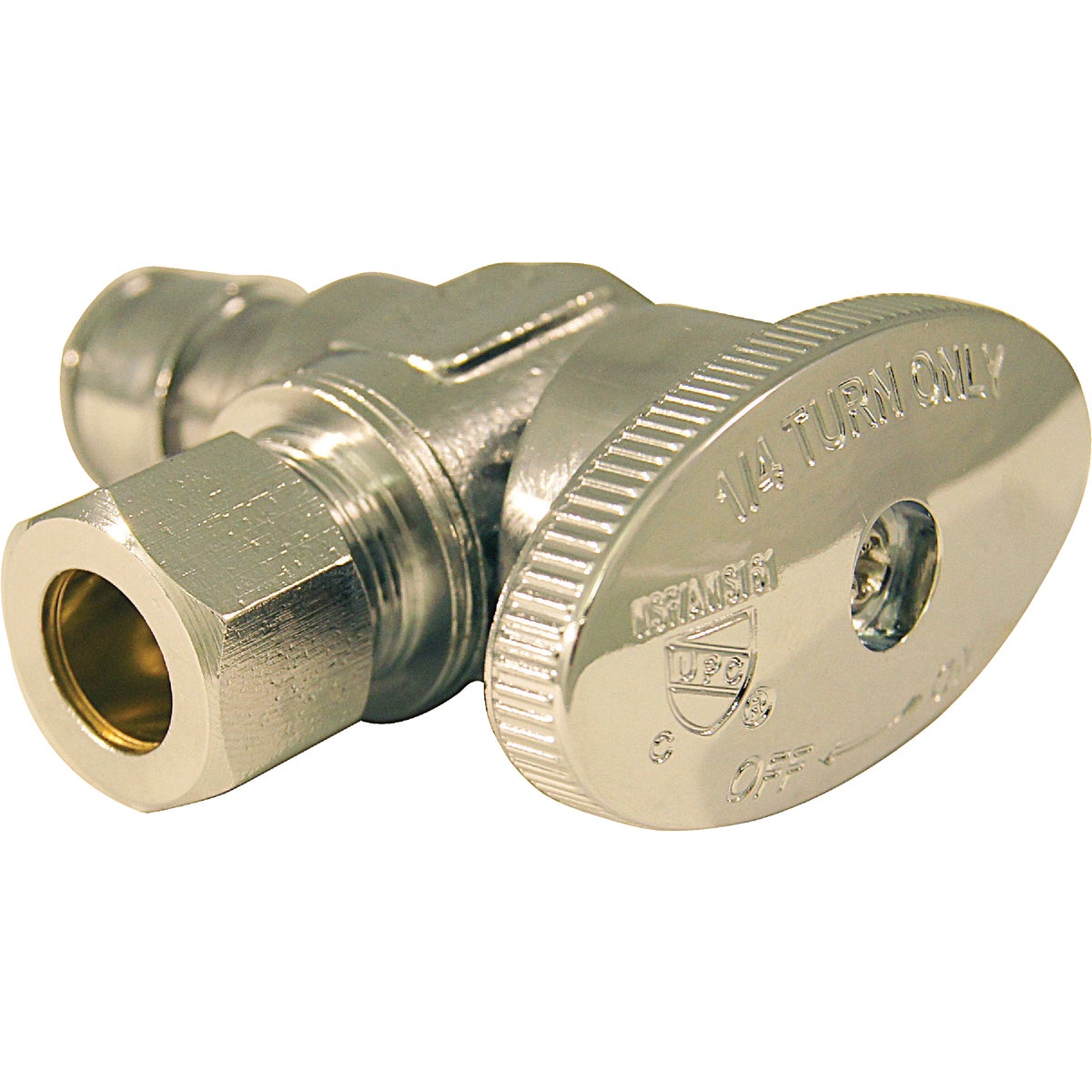 Apollo Retail 1/2 In. Barb x 3/8 In. Comp Chrome-Plated Brass PEX Stop Valve