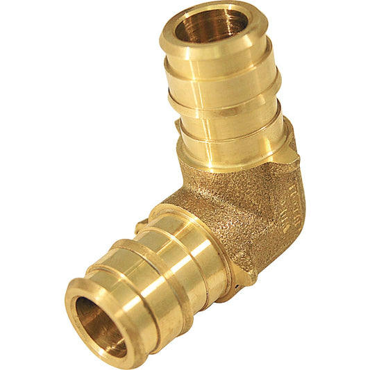 Apollo Retail 1/2 In. Barb x 3/4 In. Barb 90 Deg. Brass PEX Elbow