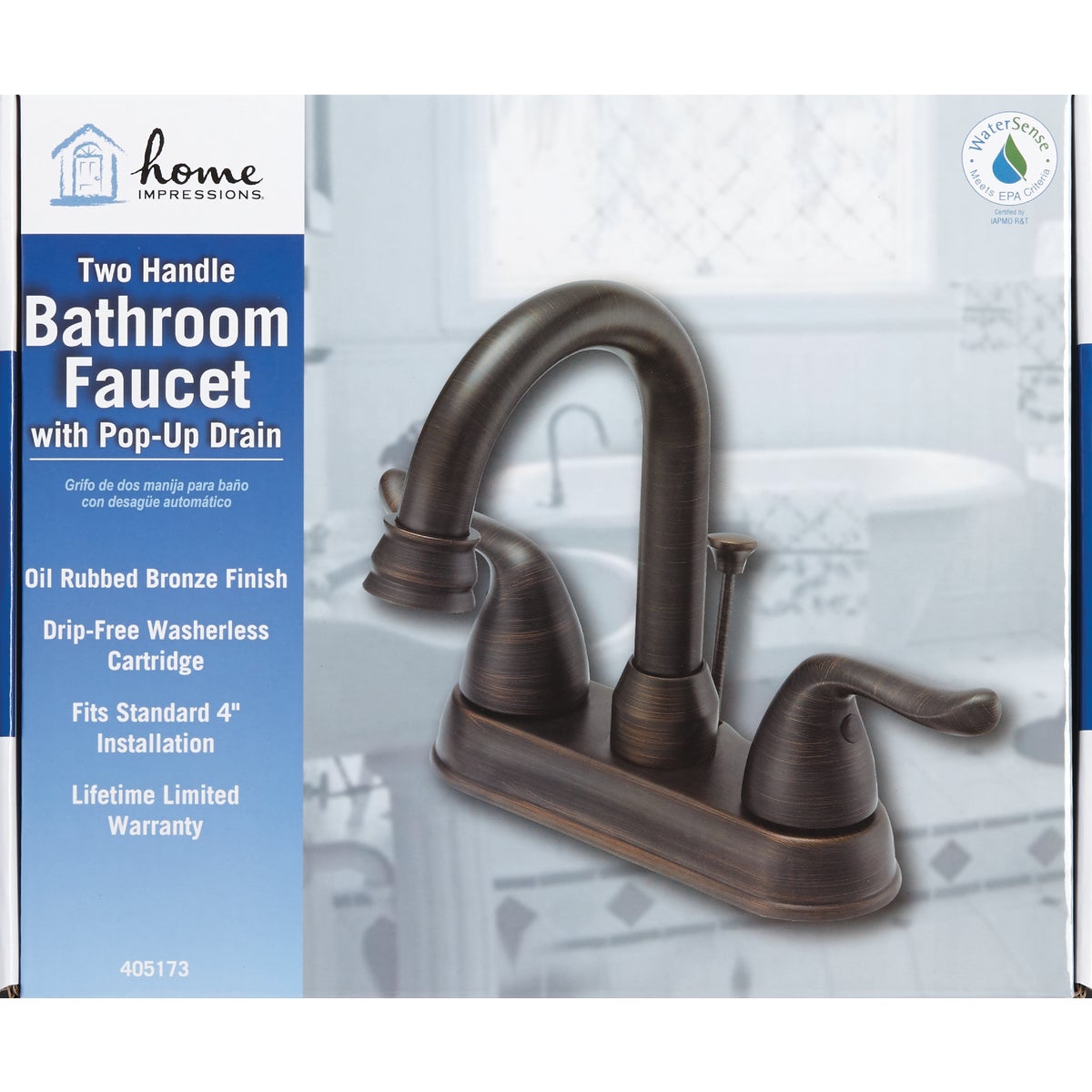 Home Impressions Oil-Rubbed Bronze 2-Handle Lever 4 In. Centerset Hi-Arc Bathroom Faucet with Pop-Up