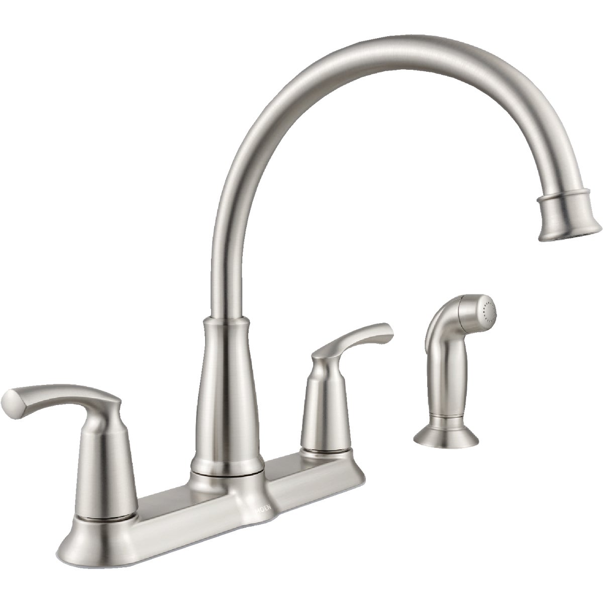 Moen Bexley Dual Handle Lever Kitchen Faucet with Side Spray, Stainless