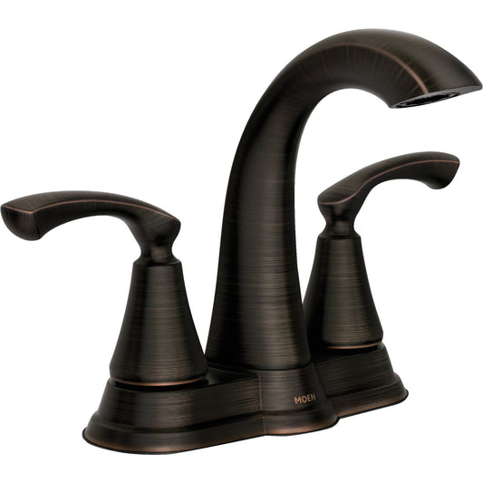 Moen Tiffin Mediterranean Bronze 2-Handle Lever 4 In. Centerset Bathroom Faucet