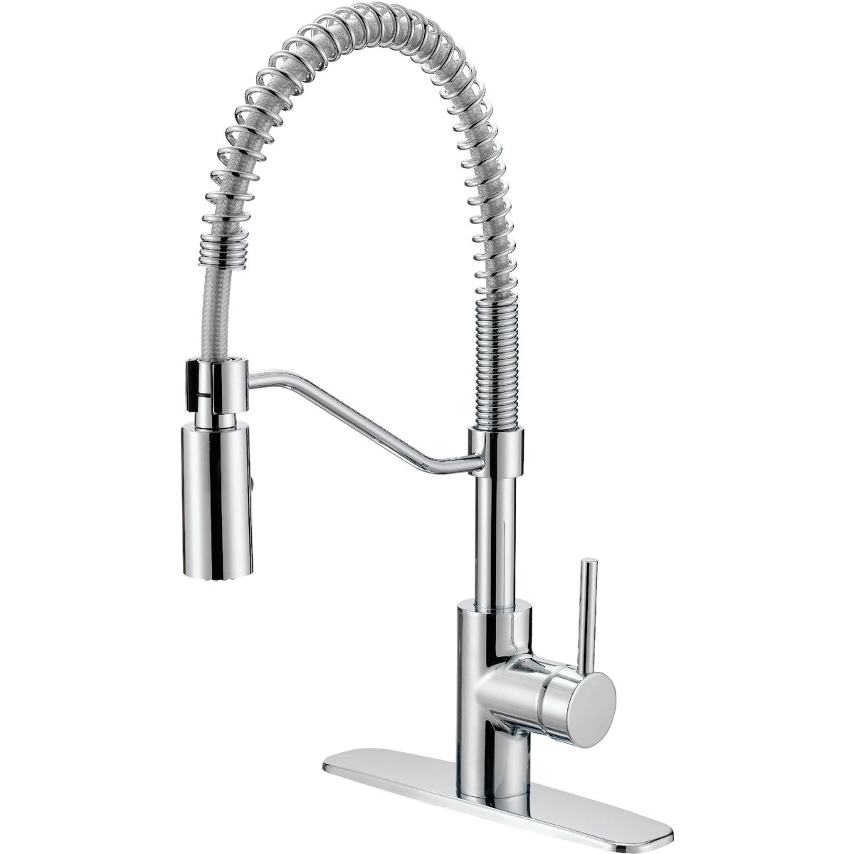 Home Impressions Single Handle Lever Commercial Pull-Down Kitchen Faucet, Chrome