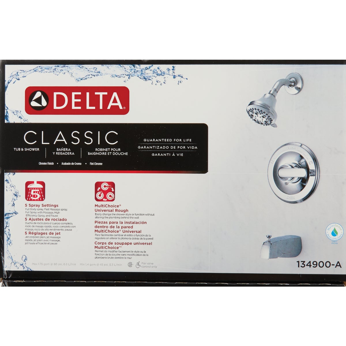 Delta Classic Chrome Single-Handle Tub and Shower Faucet