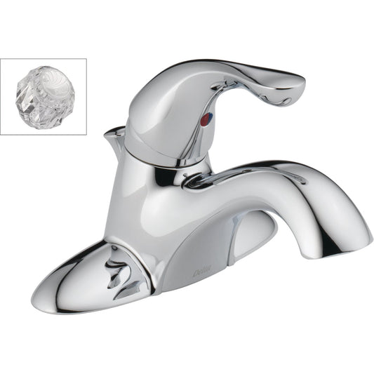 Delta Classic Chrome 1-Handle Lever 4 In. Centerset Bathroom Faucet with Pop-Up