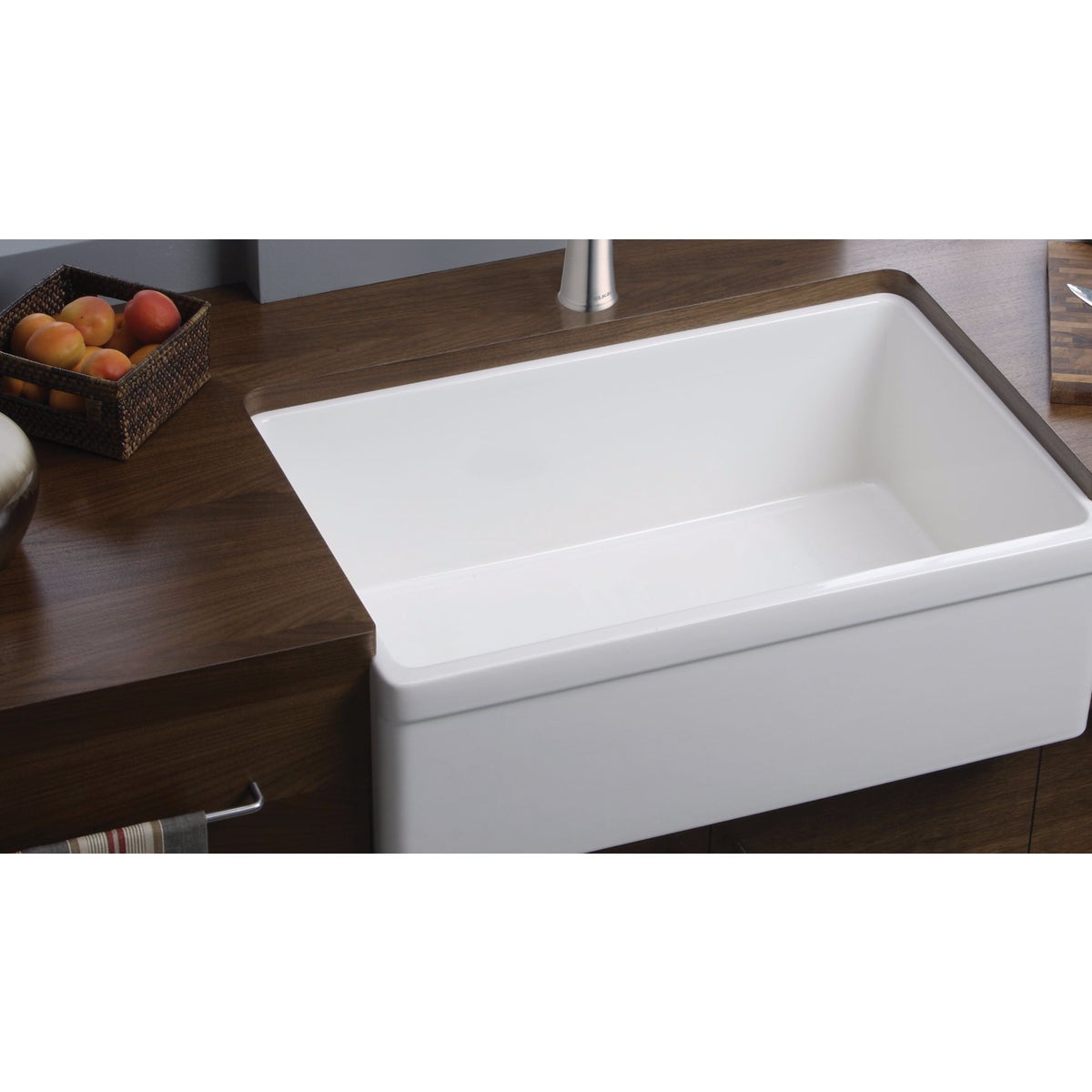 Elkay Single Bowl 29-7/8 In. x 19-3/4 In. x 10 In. Deep White Fireclay Farmhouse Kitchen Sink, Undermount