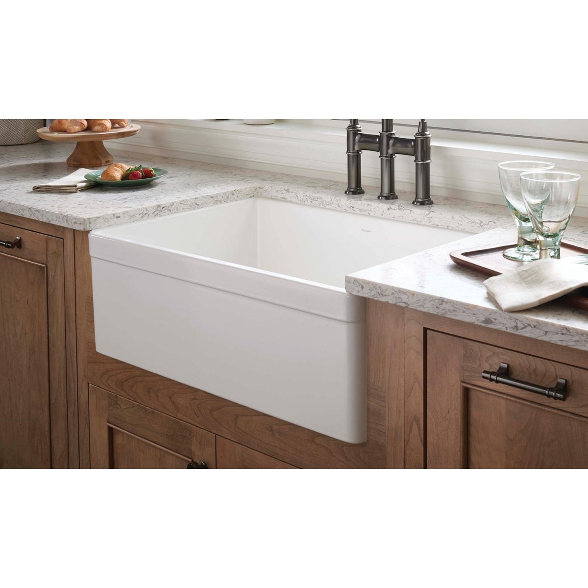 Elkay Single Bowl 29-7/8 In. x 19-3/4 In. x 10 In. Deep White Fireclay Farmhouse Kitchen Sink, Undermount